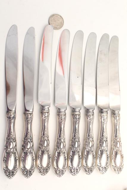 vintage sterling silver flatware, Towle King Richard 1932 service for 8 w/ serving pieces