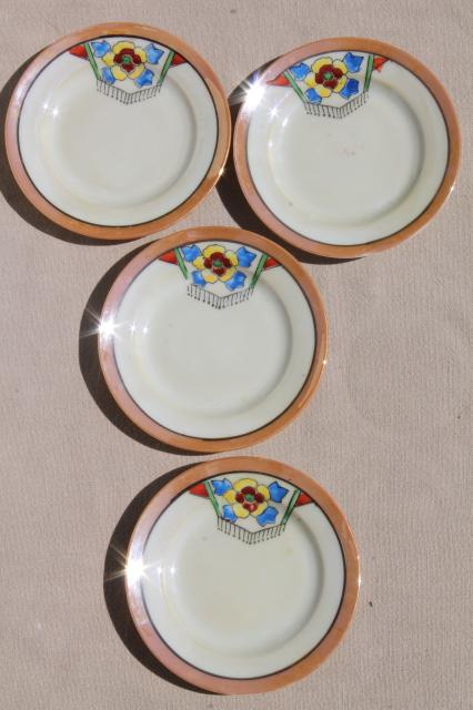 vintage tea party china doll dishes, little hand painted porcelain plates