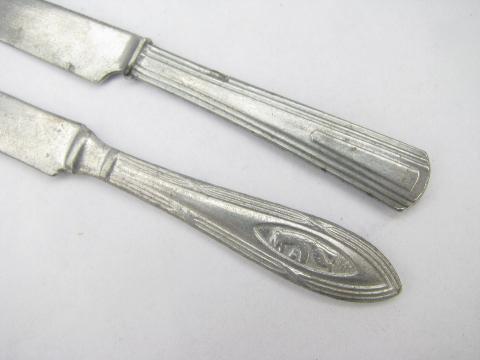 vintage toy silverware, doll dishes child size flatware lot