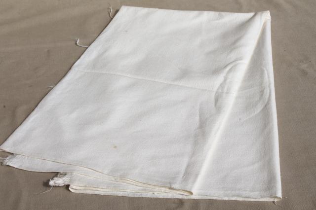 vintage unbleached cotton feed sacks lot, primitive old flour sacks / grain bags