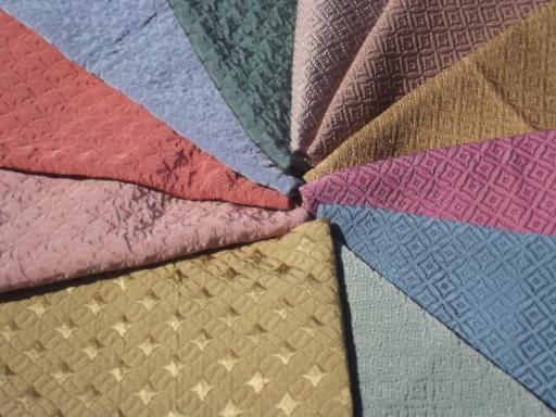 vintage upholstery samples lot, Italian cotton rayon matelasse fabric