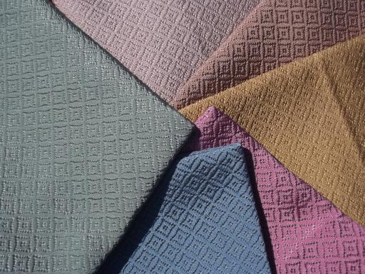 vintage upholstery samples lot, Italian cotton rayon matelasse fabric