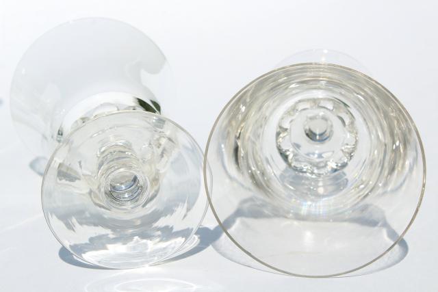 vintage water glasses, tulip goblets beaded ball bowl & stem, boule candlewick lookalike