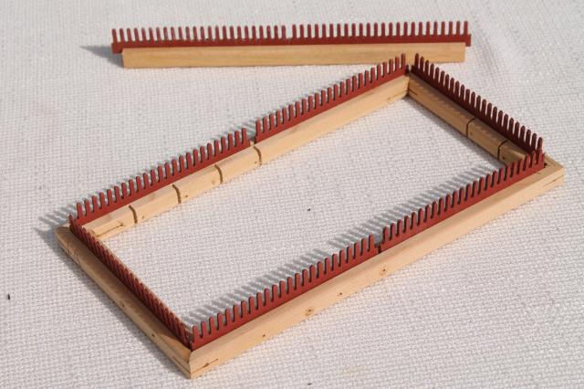 vintage weave it square jiffy loom hand weaving adjustable frame kit w/ instructions