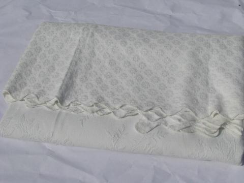 vintage white cotton matelasse bed cover bedspread for four-poster bed