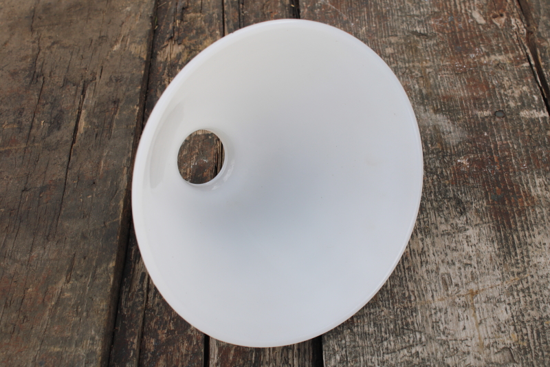 vintage white glass diffuser shade, Rembrandt Stiffel lamp reflector waffle milk glass