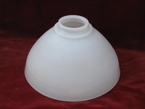 vintage white milk glass torchiere reflector, light diffuser lamp shade
