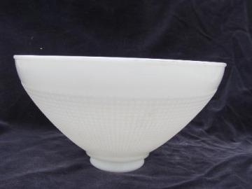 vintage white milk glass torchiere reflector, light diffuser lamp shade