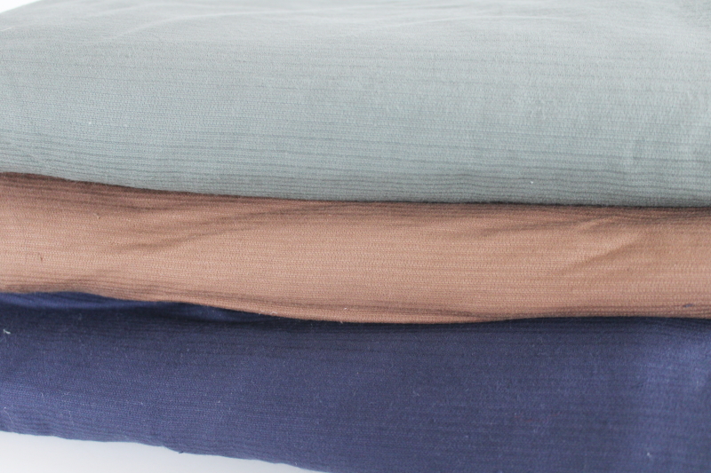 vintage wide wale cotton corduroy fabric lot, green, khaki brown, navy blue