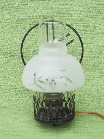 vintage wirework wall sconce lamp or reading light, farmhouse chimney