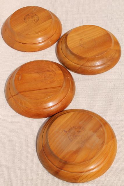 vintage wood bowls Sitka 'airplane' spruce Posey Mfg. Hoquiam Washington