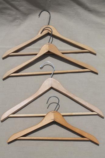 vintage wood clothes hangers lot, wooden hangers & coat hangers