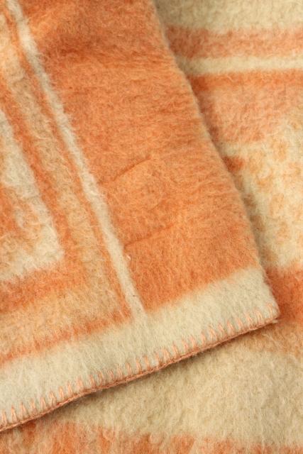 vintage wool bed blanket from Europe, Holland Dutch or Swiss Eras Deken label