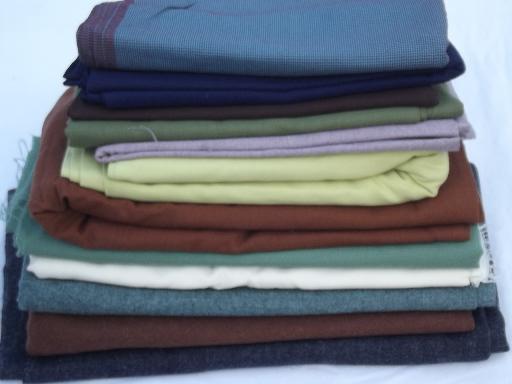 vintage wool suiting fabric lot, 11 1/2 lbs wools and wool blends