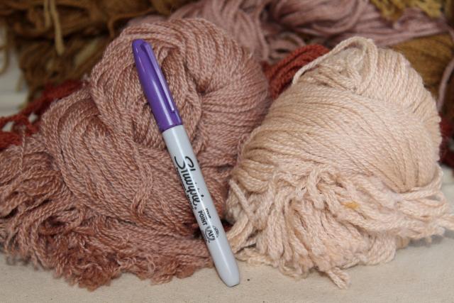 vintage wool yarn, tapestry needlepoint or crewel embroidery thread hanks