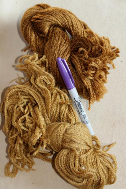 vintage wool yarn, tapestry needlepoint or crewel embroidery thread hanks