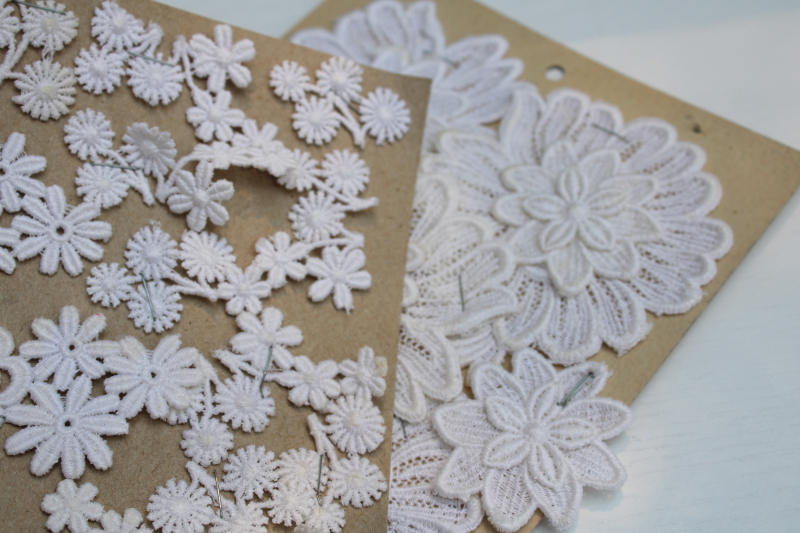 white lace embroidery appliques for crafts, vintage style wedding bridal sewing projects