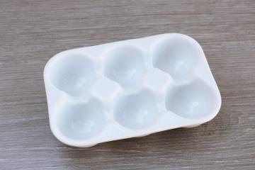 white porcelain egg holder, modern farmhouse ironstone china egg carton shape tray