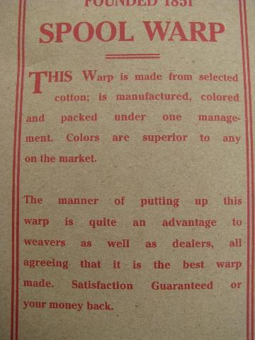 10 spools vintage Maysville cotton rug thread, carpet warp weaving cord