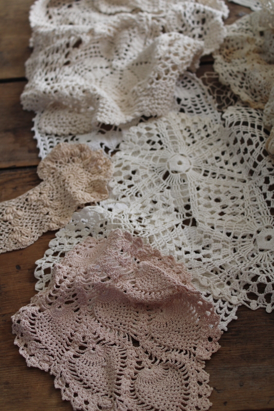 100 pieces crochet lace for upcycle sewing crafts, eclectic decor, wedding garlands