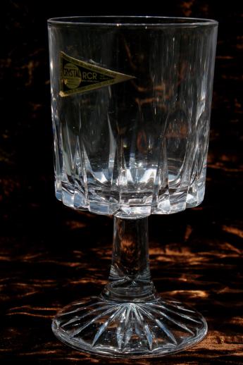 Rcr Royal Crystal Rock Gemini Edelweiss Flower Etched Stem Water Glasses -  a Pair