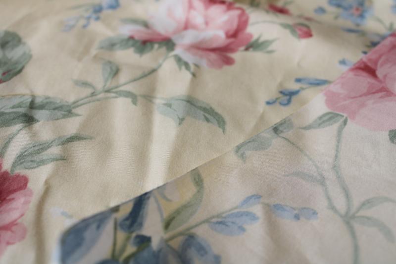 15 yards vintage cotton fabric romantic shabby floral print decorator chic 