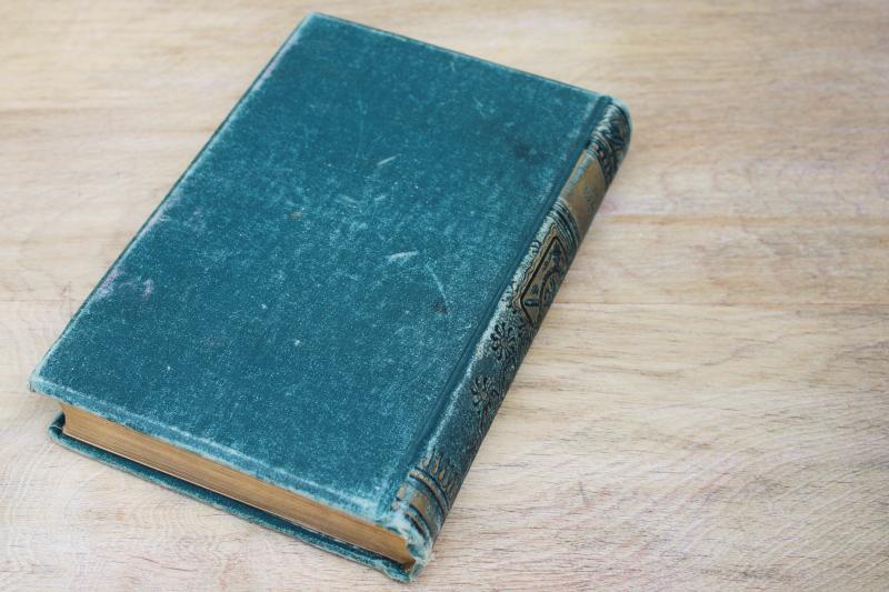 1800s antique art binding book CAMPBELL embossed gold cover poetry of Thomas Campbell