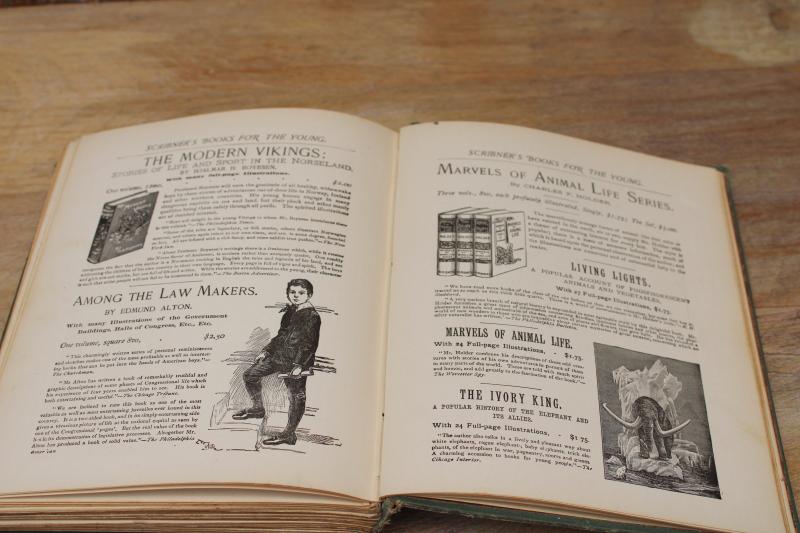 1800s vintage Little Lord Fauntleroy w/ antique book catalog of childrens books & classics