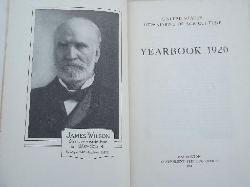 1920 US Department of Agriculture  yearbook, vintage USDA farm year book