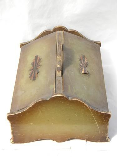 1920s - 30s arts & crafts style wood flatware case, vintage silverware box