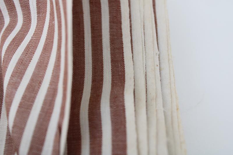 1920s 30s vintage cotton work shirt shirting fabric, tan & white woven stripe