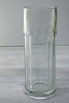 1920s 30s vintage drinking straw holder, tall jar Heisey colonial panel pattern pressed glass