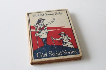 1920s The Girl Scouts Rally vintage series book, antique cover art summer camp style decor