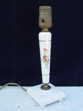 1920's nightstand lamp china candlestick