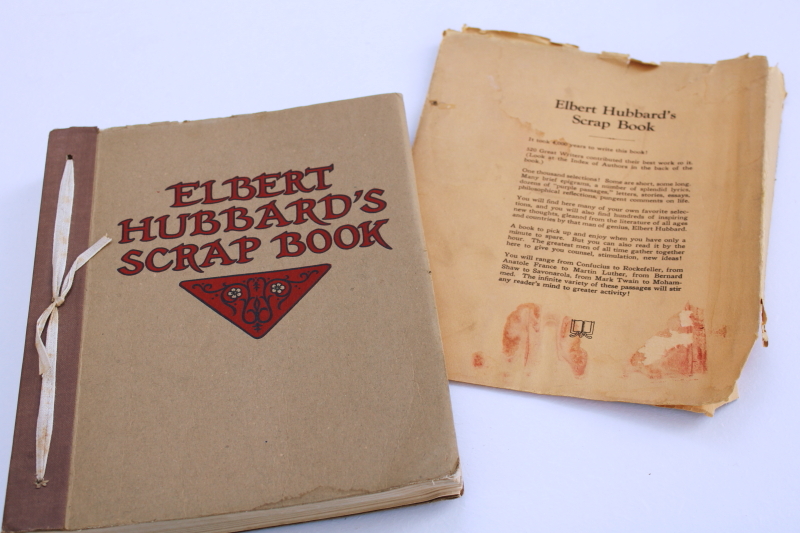 1920s vintage Elbert Hubbards Scrap Book, art binding Roycroft Arts  Crafts typography
