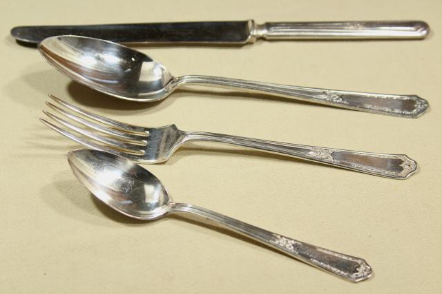 1920s vintage Kensington silver plate flatware service for six