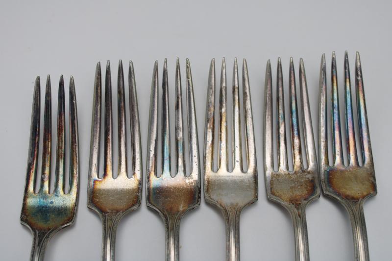 1920s vintage Silver Anniversary pattern flatware Wm Rogers silverplate dinner forks
