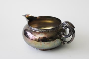 1920s vintage Wm A Rogers silver plate gravy boat or sauce pitcher SPBM mark