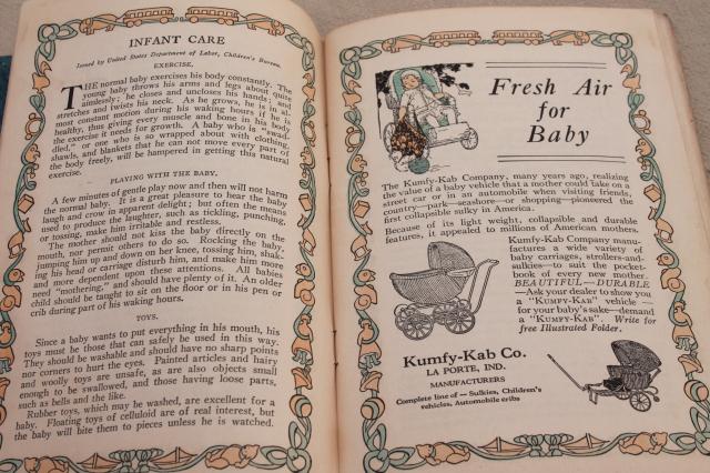 1920s vintage booklet baby care & health w/ great old ad graphics & artwork, lots of babies