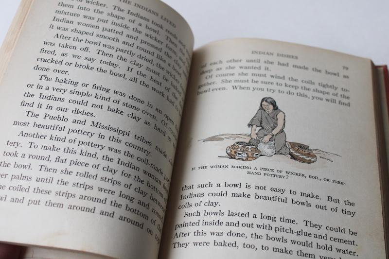 1920s vintage childrens book How Indians Lived school early reader w/ illustrations