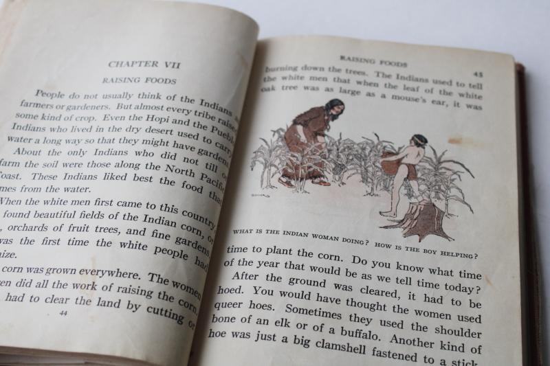 1920s vintage childrens book How Indians Lived school early reader w/ illustrations