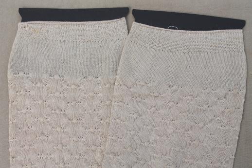 1920s vintage over the knee stockings, primitive knit socks in