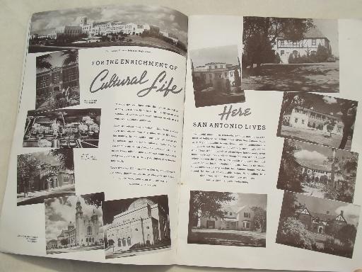 1930s San Antonio Texas booklet, vintage municipal promotional info & photos