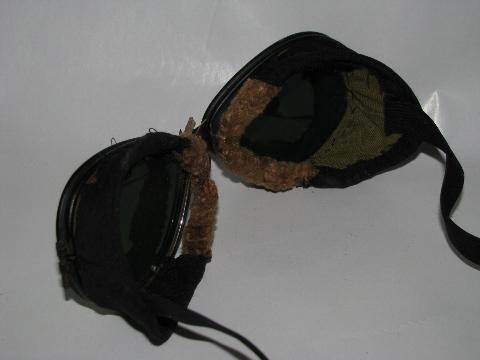 1930s World War II vintage motorcycle/pilot flying or driving goggles