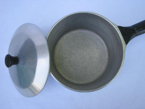 Vintage Super Maid Cookware Triangle Cast Aluminum Pot & Lid X 2, 1 Handle