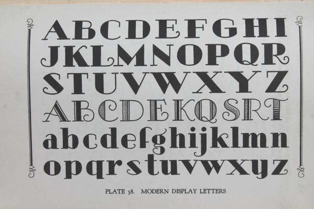 1930s deco vintage book 60 Alphabets, for typography lettering, artists & designers