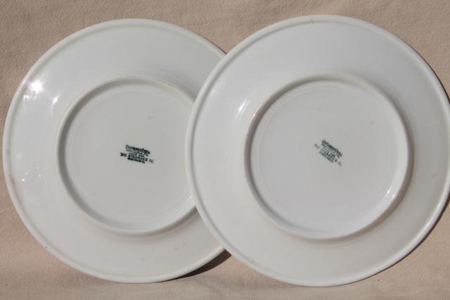 1930s gangster vintage Chicago restaurant china plates, Messinger's lunch counter