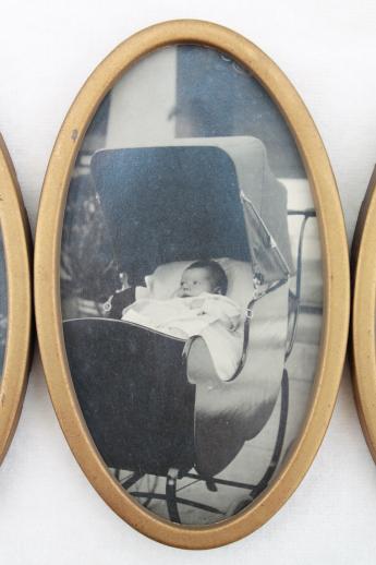 1930s or 40s vintage photos, mother & child photography baby pictures in antique frame