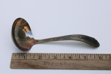 1930s vintage Jewel roses pattern Plymouth silver plate cream ladle, International silver plate