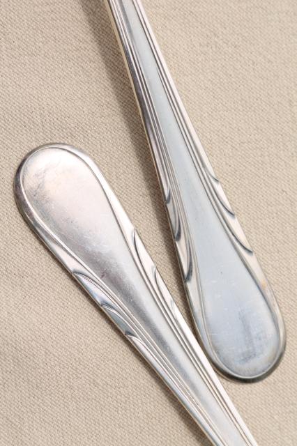 1930s vintage art deco silver plate flatware, R C Co Argyle silverware